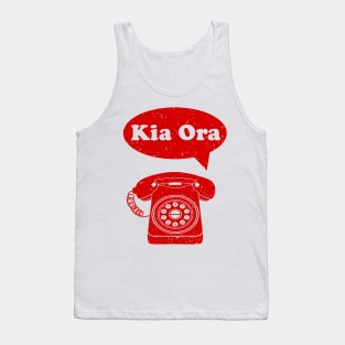 Kia Ora Maori Language retro phone Tank Top